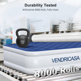 Vendricasa Queen Air Mattress with Built in Pump, 18" Raised Inflatable Mattress, Self Inflating Blow Up Bed, Comfort Portable Air Bed with Carry Bag for Camping, Home, Guests, Travel 690 lbs Max