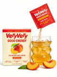 VeryVery Good Tea Peach Instant Energy Tea Sachets, 100mg Caffeine, Green Tea Extract & L-Theanine, Focus & Alertness Support, No-Steep Tea Crystals, Stevia Sweetened, Vegan, 16 Pack