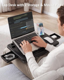 Yotnufy Adjustable Lap Desk with Cushion Stroage Rotatable Phone Stand