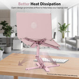 OMOTON LA10 360° Rotating Laptop Stand Riser Foldable for Desk, Pink