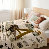 Custom Dino Blankets for Adults Boys Girls Teens, Boys Dinosaur Throw Blanket Personalized Blanket with Name, Custom Gifts for Son, Soft Cartoon Blanket for Valentines Christmas Birthday Gift