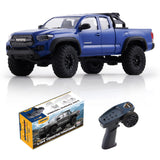 FMS 1/24 FCX24MS Toyota Tacoma S RC Crawler, Officially Licensed RC Truck 2 Speeds Switch with LED Lights, Off-Road RC Model for Adults (Blue)