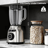 REXYHOME Blender with 3 Programs, 1000W Heavy-Duty Countertop Blenders for Kitchen, 59 Oz Glass Jar, Auto Clean 8-Speeds & Pulse Function Blender for Smoothies, Shakes, Ice Crushing & Frozen Fruit