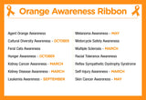 100 pack Flat Leukemia Awareness Pins - Orange Ribbon Pins for Leukemia Awareness - Perfect for Support Groups, Gift-Giving, and Fundraising