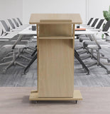 Adjustable Wooden Podium Stand Modern Speaker's Lectern & Tiing Presentation Table for Classroom Training OfficeProfessional Design for Enhanced Visibility