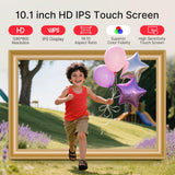 Frameo 10.1 Inch WiFi Digital Picture Frame, 1280x800 HD IPS Touch Screen Photo Frame Electronic, 32GB Storage, Auto-Rotate, Wall Mounted, Share Photos/Videos Instantly from Anywhere - Gold