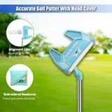 MAZEL 12 Pieces Men's Complete Golf Clubs Set or Individual Golf Clubs - Titanium Driver (Complete Golf Set, Light Blue)