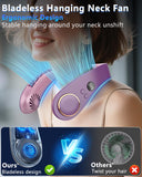 Neck Air Conditioner Portable Rechargeable,5500mah Cooling Neck Fans that Blow Cold Air,Best Cute Cold Piece of Metal Neck Cooler Ac,Noiseless Headphones Personal Cool Unit for Woman Man Kid Purple