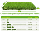 Mapleyard 108 PCS Interlocking Artificial Grass Tiles Turf Squares Outdoor