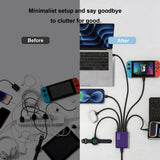 Newdarren 165W Charging Station, 6 Port Desktop Charger, 3 Ports 40W Purple