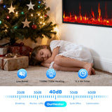 GarveeHome 50 in Electric Fireplace Wall Mounted/Recessed with Remote Control, 4.2 in Ultra-Thin Linear Fireplace Heater 750W/1500W with Timer, 12-Color Flames, Log & Crystal Options
