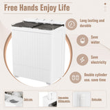 Omelaza Portable Washing Machine, Twin Tub 28 Lbs Capacity Laundry, Mini Compact Washer and Spin Dryer Combo with Spin Cycle for Home, RVs, Apartment, Grey