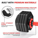 Mouldbody Adjustable Dumbbell Set Pair 50 lb, Adjustable Dumbbells 10-in-1 Free Weight Set, 1-Second Dial Weight Adjustment,Space-Saving Design with Storage Base, Home Gym Strength Training Equipment