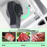 OSTBA Meat Slicer Machine, Two 6.7” Removable Stainless Steel Blades and Food Carriage, 150W Electric Deli Food Slicer for Home Use, Easy to Clean, 0-15mm Adjustable Thickness for Meat, Cheese, Bread