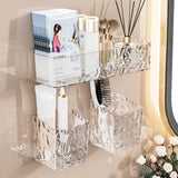 Lae Nuvole Adhesive Shower Caddy 4-Pack, Wall Bathroom Organizer, Clear