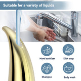 XZUO Automatic Soap Dispenser with Infrared Sensor - Adjustable 4-Level Touchless Hand Soap for Kitchen, Bathroom - Battery Operated Electric Dispenser, Durable Plastic, Smart Soap Holder (Gold)