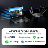 Band WiFi 6 Router, High Speed Gigabit Router for Wireless Internet, 8 High-Gain Antennas