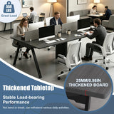 4-Person Cubicle Workstation Desk with Cable Grommet, 94.5 L×47.2 W×29.5 H Inches Large Modular Office Desk with Detachable Panel