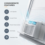 ROVSUN 8000 BTU Window Air Conditioner with Heat, Window AC Unit & Heater Combo with APP & Voice Smart Control, Timer Function & Easy Installation Kit, Work with Alexa/Google Assistant, 115V/60Hz