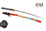 Hand Forged 1045 Carbon Steel Vermilion Crane Katana Full Tang Sword