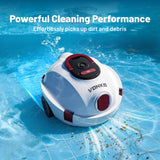 VONKO P10 Cordless Robotic Pool Cleaner, 100-Min Runtime, Pool Vacuum for Above Ground Pool & Flat Inground Pool, Automatic Self-Parking, Easy Debris Removal, White