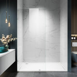 Shower Glass Panel, 34" W x 78.75" H Fixed Shower Screen Panel with 3/8"(10mm) SGCC Clear Tempered Glass, Frameless Walk in Shower Door for Bathroom (Chrome, 34" W x 78.75" H)