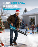 SEESII 40V Leaf Blower Cordless, 650CFM Brushless Motor Battery Powered Leaf Blower with 2 x 5.2Ah Batteries & 2 Chargers, Turbo Mode & 3 Speeds Control Electric Blower for Lawn Care/Light Snow/Debris