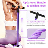 Pedal Resistance Bands with Handles, Upgrade 6-Tubes Manual Tension Training Pedal, Natural Rubber Foot Pedal Resistance Bands, (Purple)