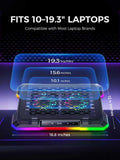 ChillCore 2 Detachable Fans RGB Gaming Laptop Cooling Pad, Rapid Cooling for 15.6-19.3" Laptops, Variable Speed Control, 8 Adjustable Heights - K6 RGB