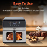 Air Fryer with Window Visible 8-in-1,Compact & Large 7.5-Qt,Up to 85% Less Oil, Roast, Bake, Dry, Reheat, Frozen
