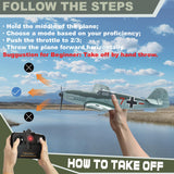 ANBURI RC Plane, 3 Channel BF - 109 Remote Control Airplane, 2.4GHz & 6 Axis Gyro Stabilizer, 2 Batteries Included, Ideal for Adults, Beginners