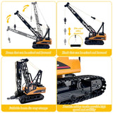 Fistone 1/14 RC Truck Crawler Tower Crane Hoist Dragline Die-cast Model Lifiting Cable Remote Control Excavator Tractor Digging Engineering Toy Construction Vehicle