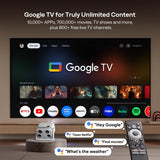 Aurzen BOOM mini Google TV Movie Projector with WiFi and Bluetooth, Voice Control, Family Mode, 20W Dolby Audio, Real-Time Focus, 4K Supported Smart Portable Home Theater Projector Outdoor, Grey