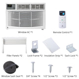 8000 BTU Window Air Conditioner Cools Up to 350 Sq. Ft., 3-In-1 WiFi Window AC Unit With Remote Control and Window Kit, Quiet Smart Room Air Conditioner for Home Office Dorms