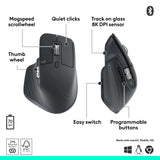 Logitech MX Master 3S Bluetooth Wireless Mouse No Receiver - Graphite