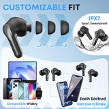 Wireless Earbuds, Bluetooth 5.4 Headphones HiFi Stereo/Crystal Clear, Black