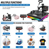 5 in 1 Heat Press Machine, Heat Press 15x15 inch, T Shirt Pressing Machine Slide Out Design