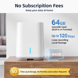 Security Cameras Wireless Outdoor, No Subscription 4-Cam System with Hub