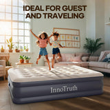 InnoTruth Air Mattress Queen with Built in Pump, Inflatable Mattress Blow up Mattress, Family Choice Award Winner, 18" Colchones Inflables Foldable Air Bed for Guest & Home, Ideal for Camping, 650lbs