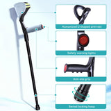 ENLUNTRA Forearm Crutches for Adults, 2 Pcs, Adjustable Arm Crutch with Elbow Strap and Cushion, Portable and Foldable Crutches,Blue Grey