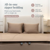 Beddy's Tan All-in-One Zipper Bedding Set - Minky Lined - King