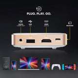 Kodak Ultra Mini Rechargeable Pocket Projector – DLP Pico Projector with 100” Display, HDMI/USB/Micro SD, Built-in Speaker & Carrying Case