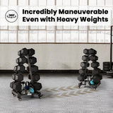 LIONSCOOL Premium Steel Dumbbell Rack Only, with Side Racks Not Fit for Neoprene/Vinyl Coated Dumbbells (Large, 700 LBS)