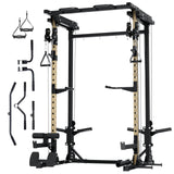MAJOR FITNESS Drone3 Power Rack, 2500lbs Multi-Function Home Gym Squat Rack with Dual Pulley System, Pull-Up Bar & J-Hooks, Heavy-Duty Steel Frame for Maximum Stability & Strength Training