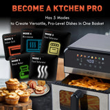 Air Fryer with Window Visible 8-in-1,Compact & Large 7.5-Qt,Up to 85% Less Oil, Roast, Bake, Dry, Reheat, Frozen