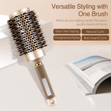 Jaasuee Nano Thermal Ceramic & Ionic Round Hair Brush with Boar Bristles, Enhances Shine and Texture, Ideal for Styling, Curling, and Drying