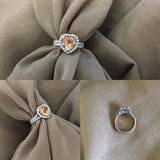 Oseew Morganite engagement ring Heart Shape 14k white gold morganite rings 14k white gold morganite rings for women 10k rose gold morganite rings for women (rose gold)