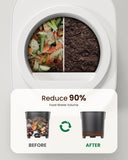 Ouaken 4L Electric Composter for Kitchen, Smart Countertop Compost Bin, Odorless | Low Noise | Auto-Cleaning | Turn Food Waste into Fertilizer, Indoor Food Waste Compost Machine, White