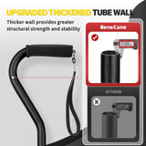 BeneCane Walking Cane Adjustable Cane with Offset Soft Cushioned Handle for Men & Women Lightweight Comfortable Extra Stability Base Mobility Aid for Men Women and Seniors