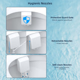 Hibbent Bidet Attachment for Toilet, Non-Electric Dual Nozzle for Frontal & Rear Wash, Adjustable Water Pressure Control, Fresh Water Bidet Toilet Seat, Self Cleaning Water Sprayer, White/Chrome